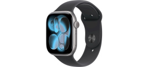 Apple Watch Series 11 GPS + Cellular 42mm Space Grey Aluminium Case with Black Sport Band - M/L Apple Watch Series 11 GPS + Cellular 42mm Space Grey Aluminium Case with Black Sport Band - M/L