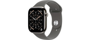Apple Watch Series 11 GPS + Cellular 46mm Natural Titanium Case with Stone Grey Sport Band - M/L
