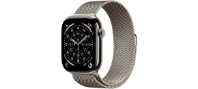 Apple Watch Series 11 GPS + Cellular 46mm Natural Titanium Case with Natural Milanese Loop - S/M