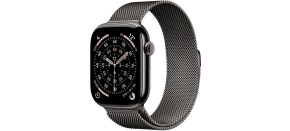 Apple Watch Series 11 GPS + Cellular 46mm Slate Titanium Case with Slate Milanese Loop - M/L Apple Watch Series 11 GPS + Cellular 46mm Slate Titanium Case with Slate Milanese Loop - M/L
