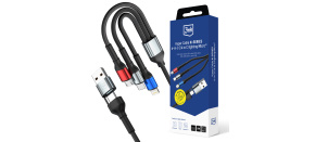 3mk kabel Hyper Cable N-SERIES 6 in 1 C/A to C/Lightning/Micro 1.2m QC 3.0 9V/2A 18W Black 3mk kabel Hyper Cable N-SERIES 6 in 1 C/A to C/Lightning/Micro 1.2m QC 3.0 9V/2A 18W Black