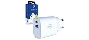 3mk FlowPower 30W 1A1C PD 3,0 QC4+ White 3mk FlowPower 30W 1A1C PD 3,0 QC4+ White