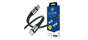 3mk Hyper Cable N-SERIES C to C 1.5m PD 3.0 QC 3.0 20V/5A 100W Black 3mk Hyper Cable N-SERIES C to C 1.5m PD 3.0 QC 3.0 20V/5A 100W Black