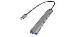GEMBIRD hub, 4-port USB 3.2 (Gen 1), Type-C, stříbrná GEMBIRD hub, 4-port USB 3.2 (Gen 1), Type-C, stříbrná