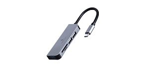 GEMBIRD hub, 3-port USB 3.1, Type-C, se čtečkou karet GEMBIRD hub, 3-port USB 3.1, Type-C, se čtečkou karet