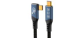 PREMIUMCORD Kabel USB4™ Version2.0 80Gbps 16K@60Hz 240W Thunderbolt 3 a 4 kabel zahnutý 1,2m