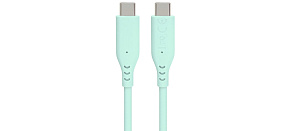 PREMIUMCORD Kabel USB-C na USB-C, 60W, 480Mbps, silikonový, tyrkysový, 1,5m