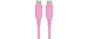 PREMIUMCORD Kabel USB-C na USB-C, 60W, 480Mbps, silikonový, růžový, 1,5m