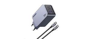 UGREEN síťová rychlonabíječka Nexode Pro 100W 3-Port, 2x USB-C, 1x USB-A, GaN, stříbrná UGREEN síťová rychlonabíječka Nexode Pro 100W 3-Port, 2x USB-C, 1x USB-A, GaN, stříbrná