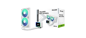 ASROCK Vodní chladič Challenger White 240 Digital, 2x120mm, ARGB, LGA1851, AM5, bílá ASROCK Vodní chladič Challenger White 240 Digital, 2x120mm, ARGB, LGA1851, AM5, bílá