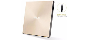 BAZAR - ASUS DVD ZenDrive SDRW-08U9M-U GOLD, External Slim DVD-RW, USB Type-C/Type-A, M-DISC - Poškozený obal (Komplet)