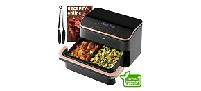 Cosori Dual Blaze TwinFry chytrá horkovzdušná fritéza 10 L, keramika, černá Cosori Dual Blaze TwinFry chytrá horkovzdušná fritéza 10 L, keramika, černá