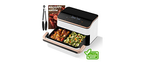 Cosori Dual Blaze TwinFry chytrá horkovzdušná fritéza10 L, keramika, bílá Cosori Dual Blaze TwinFry chytrá horkovzdušná fritéza10 L, keramika, bílá