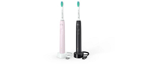 Philips HX3675/15 Sonicare elektrický zubní kartáček, sonický, časovač, tlakový senzor, 2 kusy, růžová a černá