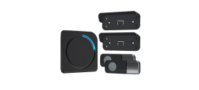 Solight bezdrátový zvonek, 2 tlačítka, do zásuvky, 200m, černý, learning code