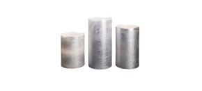 Solight sada LED svíček, 3x svíčka, 10/13/16cm, stříbrná barva, 3x AAA Solight sada LED svíček, 3x svíčka, 10/13/16cm, stříbrná barva, 3x AAA