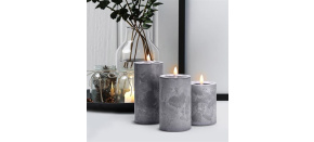 Solight sada LED svíček s časovačem, 3x svíčka, 10/13/15cm, šedá, 2xAA Solight sada LED svíček s časovačem, 3x svíčka, 10/13/15cm, šedá, 2xAA