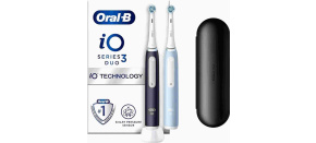 Oral-B iO Series 3 Duo Black/Blue duo pack, mikrovibrace, chytrý senzor tlaku, technologie ochrany dásn