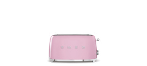 Smeg TSF02PKEU, toustovač / topinkovač, 4 toasty, 6 úrovní opékání, zásuvka na drobky, styl. 50. let, růžový Smeg TSF02PKEU, toustovač / topinkovač, 4 toasty, 6 úrovní opékání, zásuvka na drobky, styl. 50. let, růžový