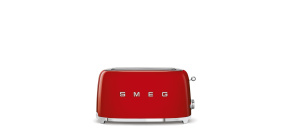 Smeg TSF02RDEU, toustovač / topinkovač, 4 toasty, 6 úrovní opékání, zásuvka na drobky, styl. 50. let, červený