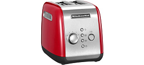 KitchenAid 5KMT221EER topinkovač, 2 otvory, celokovový, 7 stupňů, udržování teploty, jednostranné opékání, červený