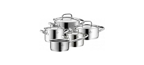 WMF sada hrnců Gourmet Plus, 5 ks, nerezová ocel Cromargan®, dno TransTherm® pro indukci WMF sada hrnců Gourmet Plus, 5 ks, nerezová ocel Cromargan®, dno TransTherm® pro indukci
