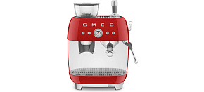 Smeg EGF03RDEU Retro Style pákový kávovar, červený, integrovaný mlýnek, 20 bar, 2,4 l, 1650 W Smeg EGF03RDEU Retro Style pákový kávovar, červený, integrovaný mlýnek, 20 bar, 2,4 l, 1650 W