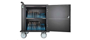 BAZAR - MANHATTAN nabíjecí vozík - 32 portů, 576 W, přepěťová ochrana, tichá ventilace, kovové pouzdro, černá - Poškozen BAZAR - MANHATTAN nabíjecí vozík - 32 portů, 576 W, přepěťová ochrana, tichá ventilace, kovové pouzdro, černá - Poškozen