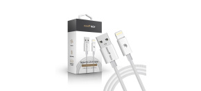 RhinoTech kabel s nylonovým opletem USB-C na Lightning 27W 1M bílá RhinoTech kabel s nylonovým opletem USB-C na Lightning 27W 1M bílá
