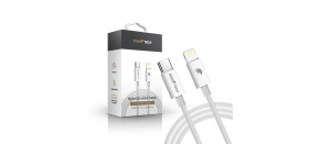 RhinoTech kabel s nylonovým opletem USB-A na Lightning 2,4A 1M bílá RhinoTech kabel s nylonovým opletem USB-A na Lightning 2,4A 1M bílá