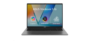 ASUS NTB Vivobook S 16 (M3607KA-OLED008W), AI 7 350, 16" 1920x1200, 32GB, 1TB SSD, Radeon, W11 Home, Matte Gray ASUS NTB Vivobook S 16 (M3607KA-OLED008W), AI 7 350, 16" 1920x1200, 32GB, 1TB SSD, Radeon, W11 Home, Matte Gray