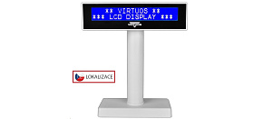 Virtuos LCD zákaznický displej Virtuos FL-2026MB 2x20, USB, bílý Virtuos LCD zákaznický displej Virtuos FL-2026MB 2x20, USB, bílý