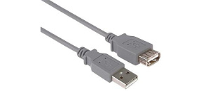 PREMIUMCORD Kabel USB 2.0 A-A 1m, prodlužovací (M/F) šedý PREMIUMCORD Kabel USB 2.0 A-A 1m, prodlužovací (M/F) šedý