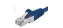 PREMIUMCORD Patch kabel CAT6a S-FTP, RJ45-RJ45, AWG 26/7 1m modrá
