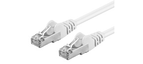 PREMIUMCORD Patch kabel CAT6a S-FTP, RJ45-RJ45, AWG 26/7 1m bílá