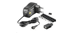 Goobay Univerzální napájecí adaptér 3–12 V 600 mA – nastavitelný síťový adaptér