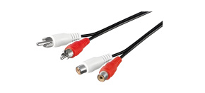 PREMIUMCORD Kabel prodlužovací audio 2x Cinch - 2x Cinch (RCA, M/F) 3m