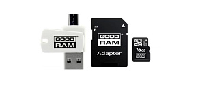 GOODRAM microSDHC karta 16GB M1A4 All-in-one (R:100/W:10 MB/s), UHS-I Class 10, U1 + Adapter + OTG card reader/čtečka GOODRAM microSDHC karta 16GB M1A4 All-in-one (R:100/W:10 MB/s), UHS-I Class 10, U1 + Adapter + OTG card reader/čtečka