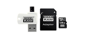 GOODRAM microSDXC karta 128GB M1A4 All-in-one (R:100/W:10 MB/s), UHS-I Class 10, U1 + Adapter + OTG card reader/čtečka GOODRAM microSDXC karta 128GB M1A4 All-in-one (R:100/W:10 MB/s), UHS-I Class 10, U1 + Adapter + OTG card reader/čtečka