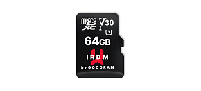 GOODRAM microSDXC karta 64GB IRDM (R:100/W:70 MB/s), UHS-I Class 10, U3, V30 + Adapter GOODRAM microSDXC karta 64GB IRDM (R:100/W:70 MB/s), UHS-I Class 10, U3, V30 + Adapter