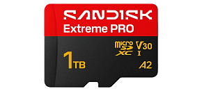 SanDisk micro SDXC Extreme PRO 1TB UHS-I U3 (250R/170W MB/s, UHS-I U3 V30) + adaptér SanDisk micro SDXC Extreme PRO 1TB UHS-I U3 (250R/170W MB/s, UHS-I U3 V30) + adaptér