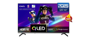 CHiQ U43QST TV 43", UHD, QLED, ultratenká, Google TV, DLG 120 Hz, Dolby Audio, Frameless, metalická