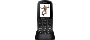 EVOLVEO EasyPhone EG, mobilní telefon pro seniory s nabíjecím stojánkem, černá