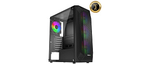 EVOLVEO Xenon, skříň ATX, 4x ARGB ventilátor 120mm, přední panel airflow mesh, černá