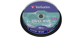 VERBATIM DVD-RW(10-pack)Spindle/4x/4.7GB VERBATIM DVD-RW(10-pack)Spindle/4x/4.7GB