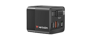 VERBATIM GaN Nabíječka do sítě, S kabelem, USB-C, USB-A, černá VERBATIM GaN Nabíječka do sítě, S kabelem, USB-C, USB-A, černá