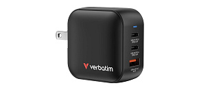 VERBATIM GaN Nabíječka Mini GaN 70W, 2xUSB-C, 1x USB-A, černá VERBATIM GaN Nabíječka Mini GaN 70W, 2xUSB-C, 1x USB-A, černá