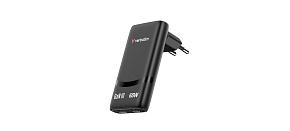 VERBATIM GaN Nabíječka Fold 'n' Go 65W, 2xUSB-C, černá VERBATIM GaN Nabíječka Fold 'n' Go 65W, 2xUSB-C, černá