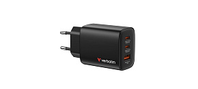 VERBATIM GaN Nabíječka Essentials 65W, 2xUSB-C, 1xUSB-A, černá VERBATIM GaN Nabíječka Essentials 65W, 2xUSB-C, 1xUSB-A, černá