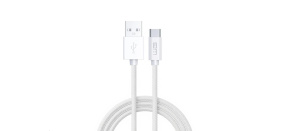WG Datový kabel Type C-USB-A/1m/nylon braided/white
